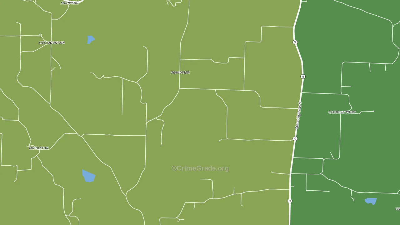 Catholic Point, AR Map of Drug-Related Crime Rates