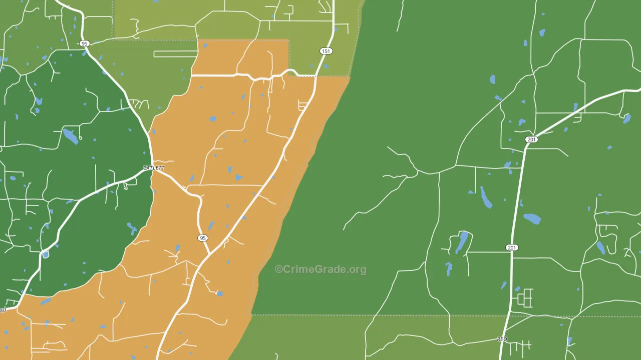Catlett, GA Map of Drug-Related Crime Rates