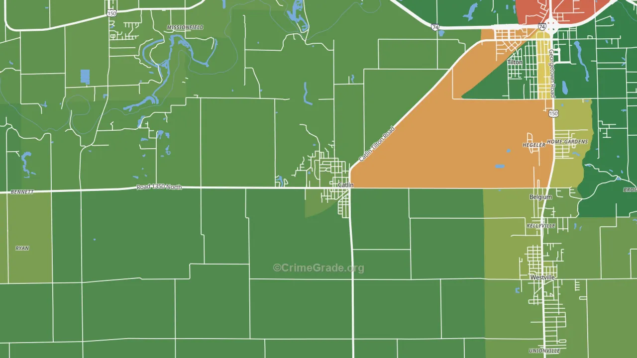 Catlin, IL Map of Drug-Related Crime Rates