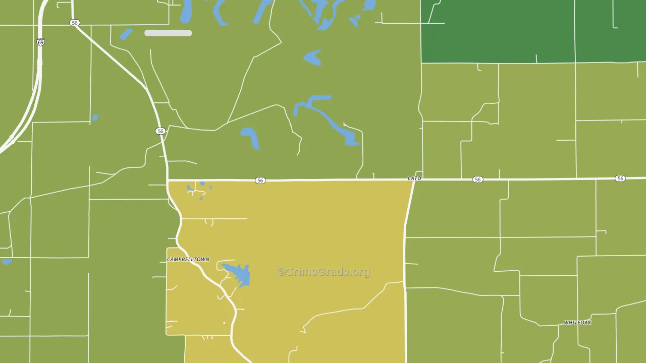 Cato, IN Map of Drug-Related Crime Rates