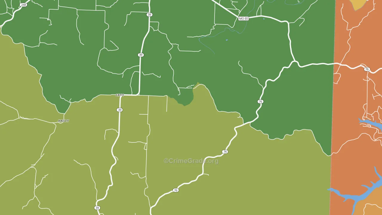 Cato, MO Map of Drug-Related Crime Rates