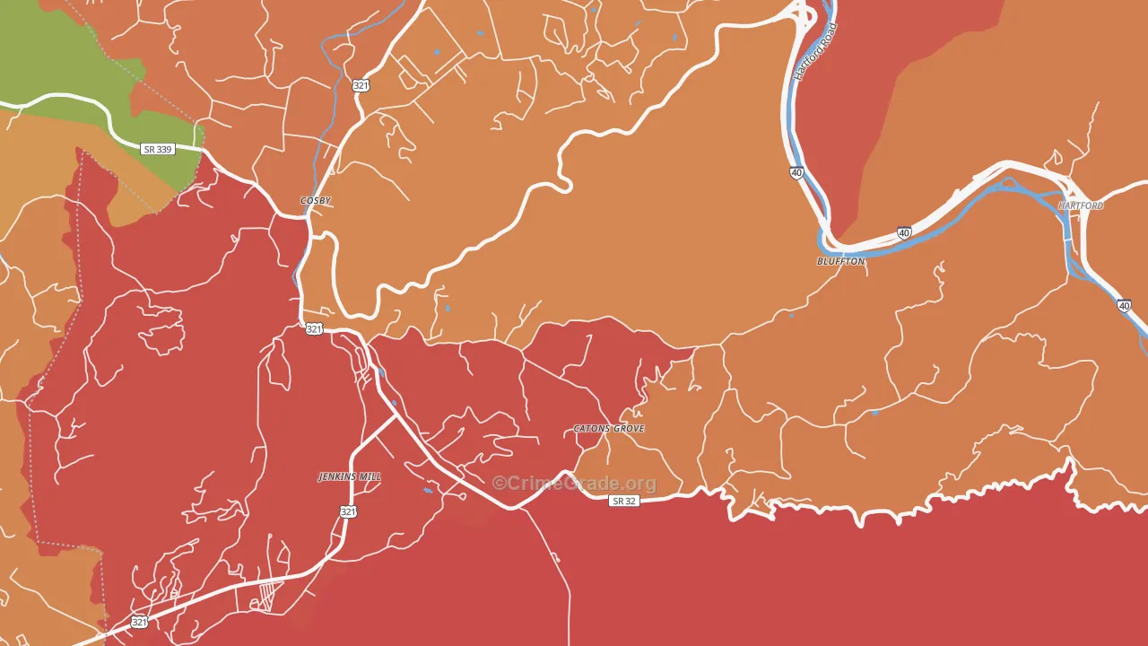 Catons Grove, TN Map of Drug-Related Crime Rates