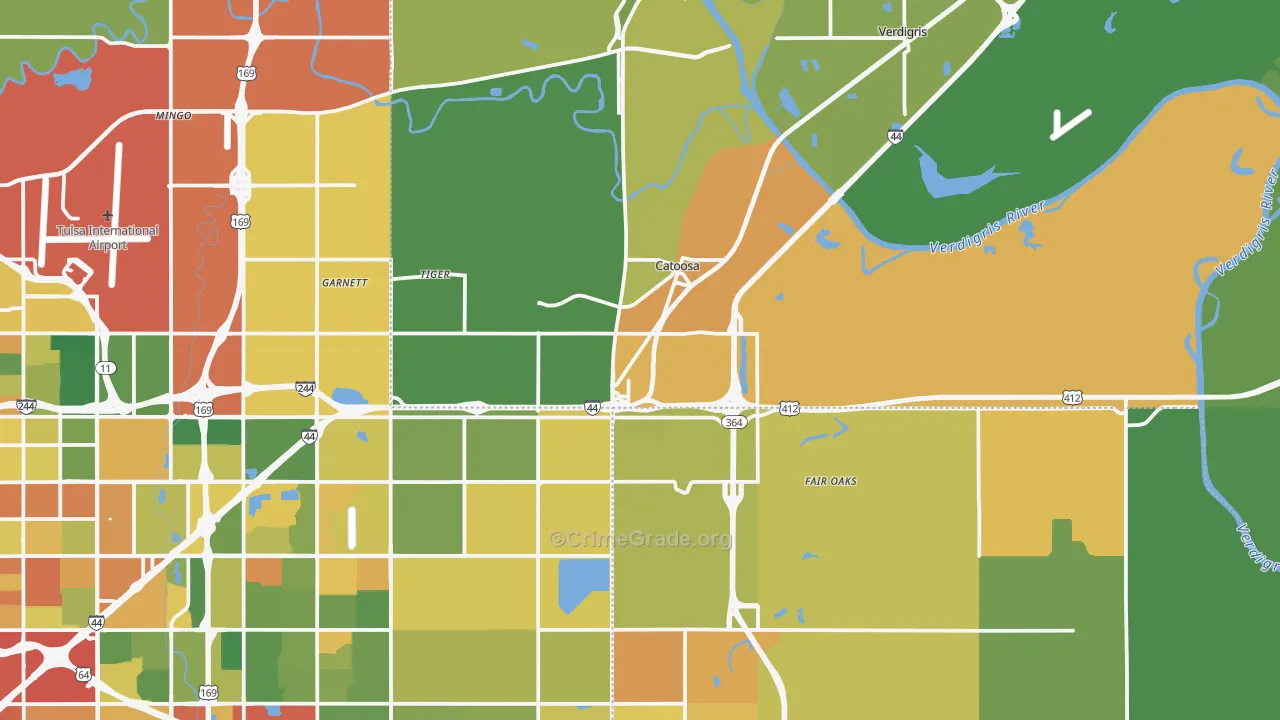 Catoosa, OK Map of Drug-Related Crime Rates