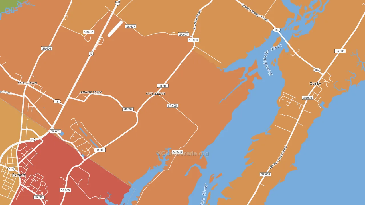 Cats Bridge, VA Map of Drug-Related Crime Rates