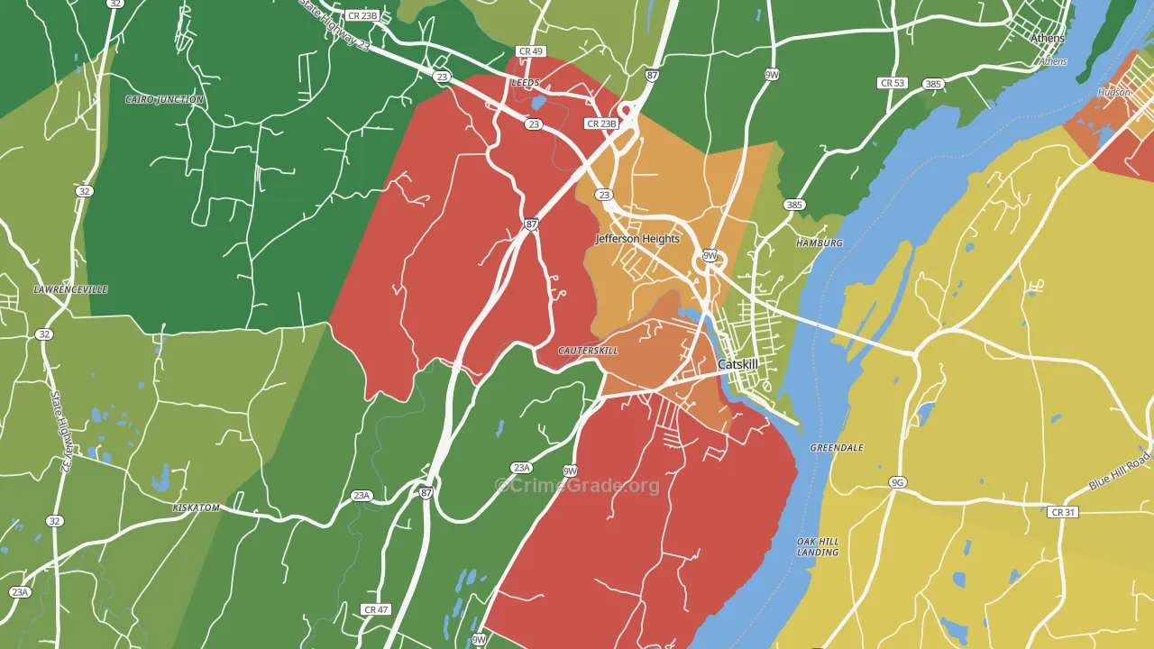 Catskill, NY Map of Drug-Related Crime Rates