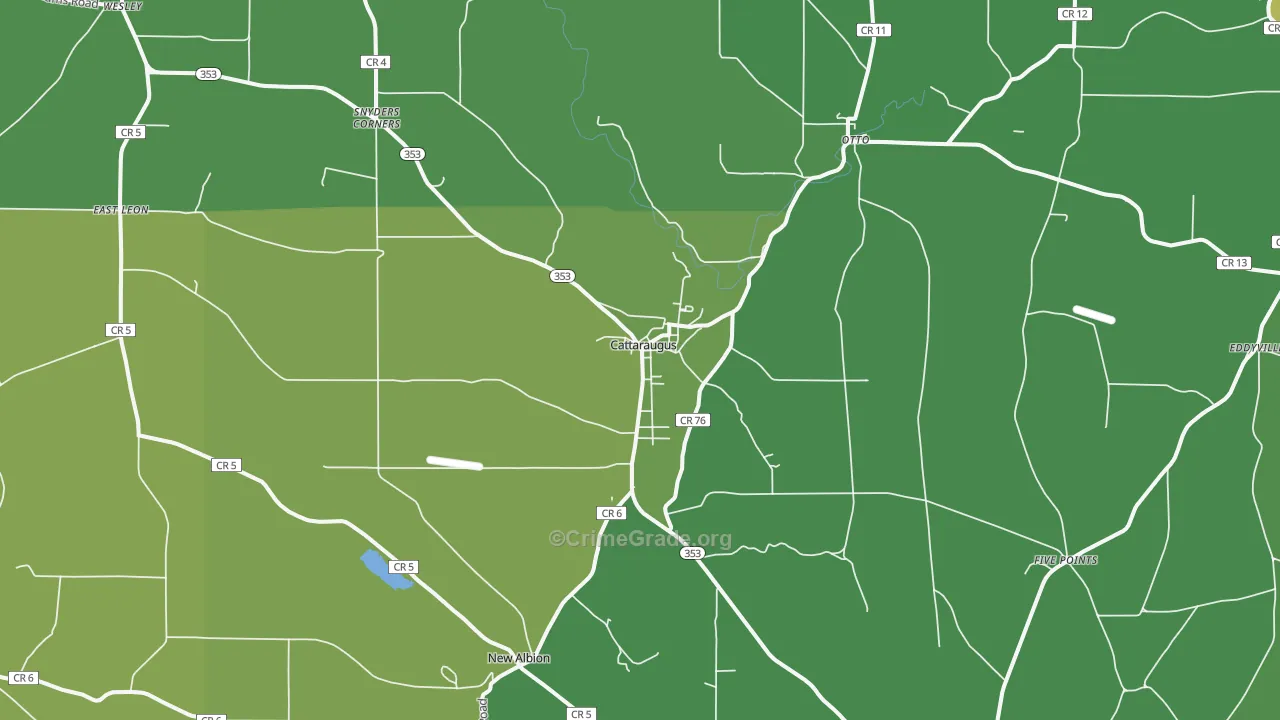 Cattaraugus, NY Map of Drug-Related Crime Rates