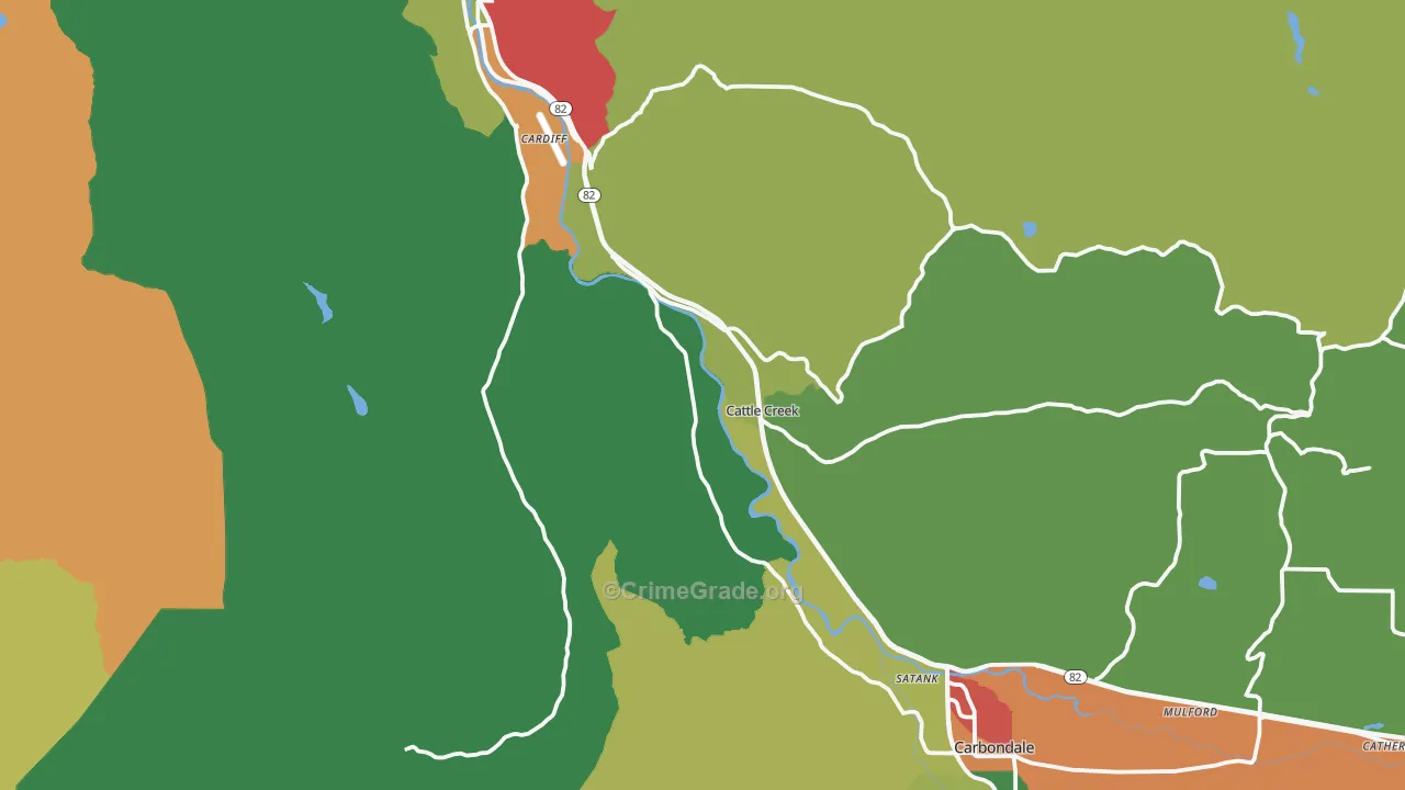Cattle Creek, CO Map of Drug-Related Crime Rates