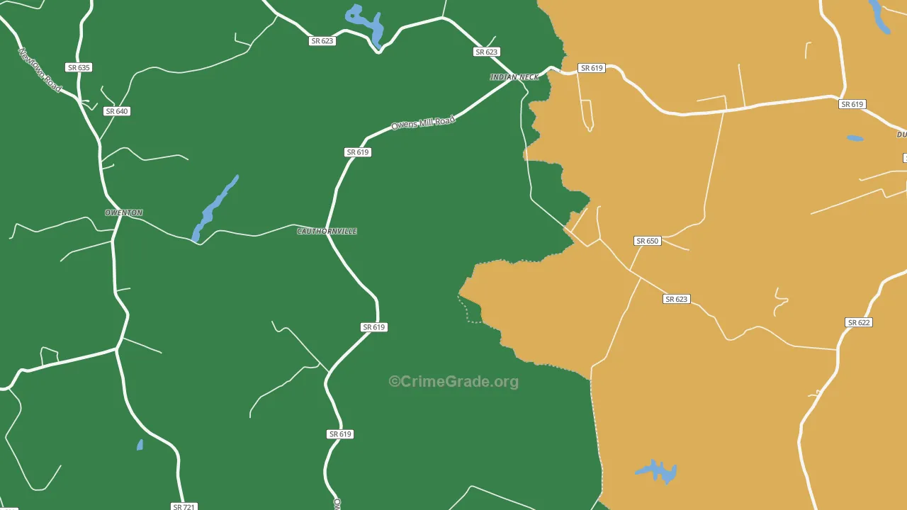 Cauthornville, VA Map of Drug-Related Crime Rates