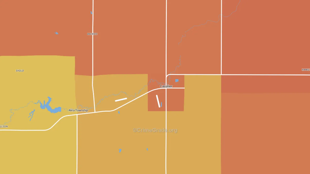 Cavalier, ND Map of Drug-Related Crime Rates