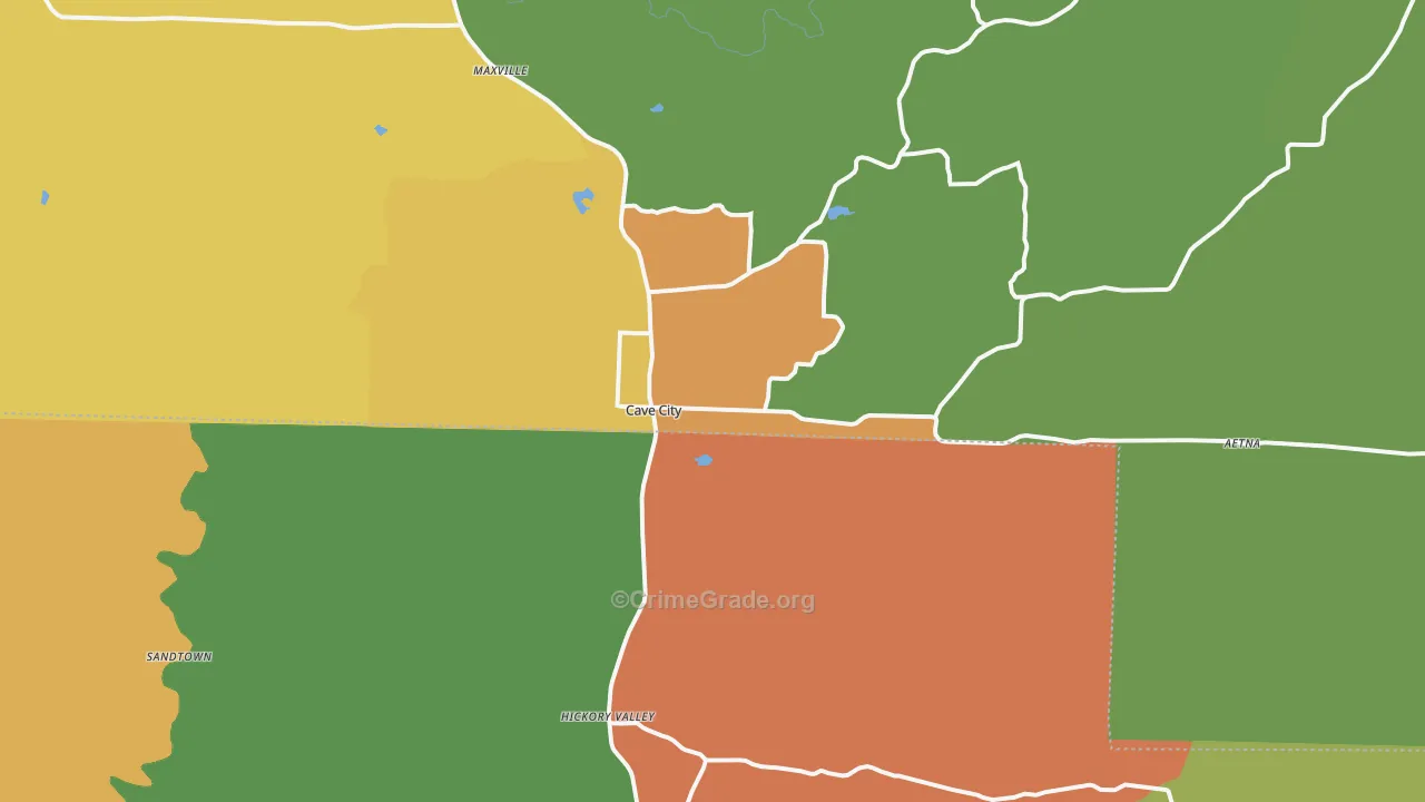 Cave City, AR Map of Drug-Related Crime Rates