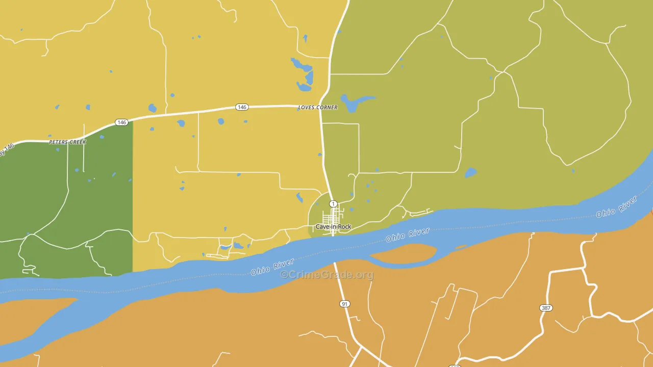 Cave In Rock, IL Map of Drug-Related Crime Rates