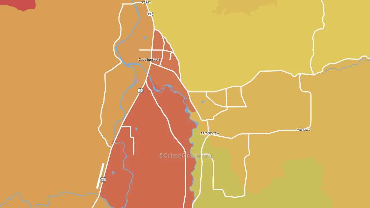 Cave Junction, OR Map of Drug-Related Crime Rates