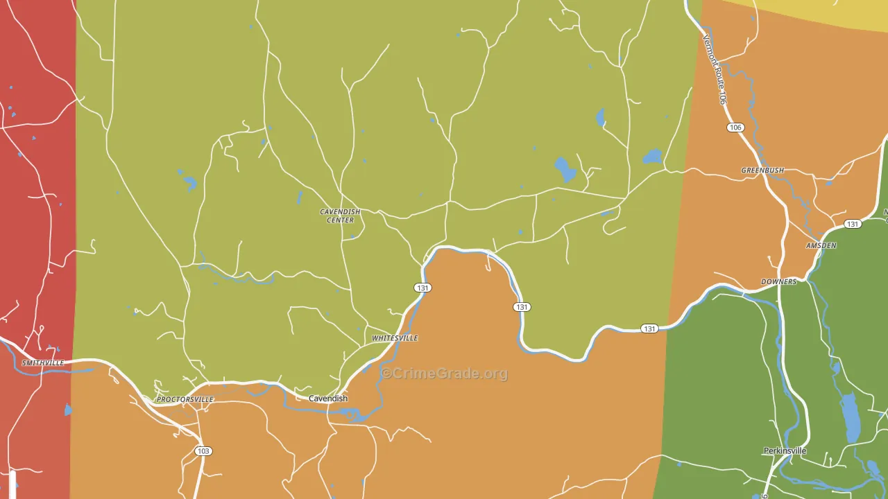Cavendish, VT Map of Drug-Related Crime Rates