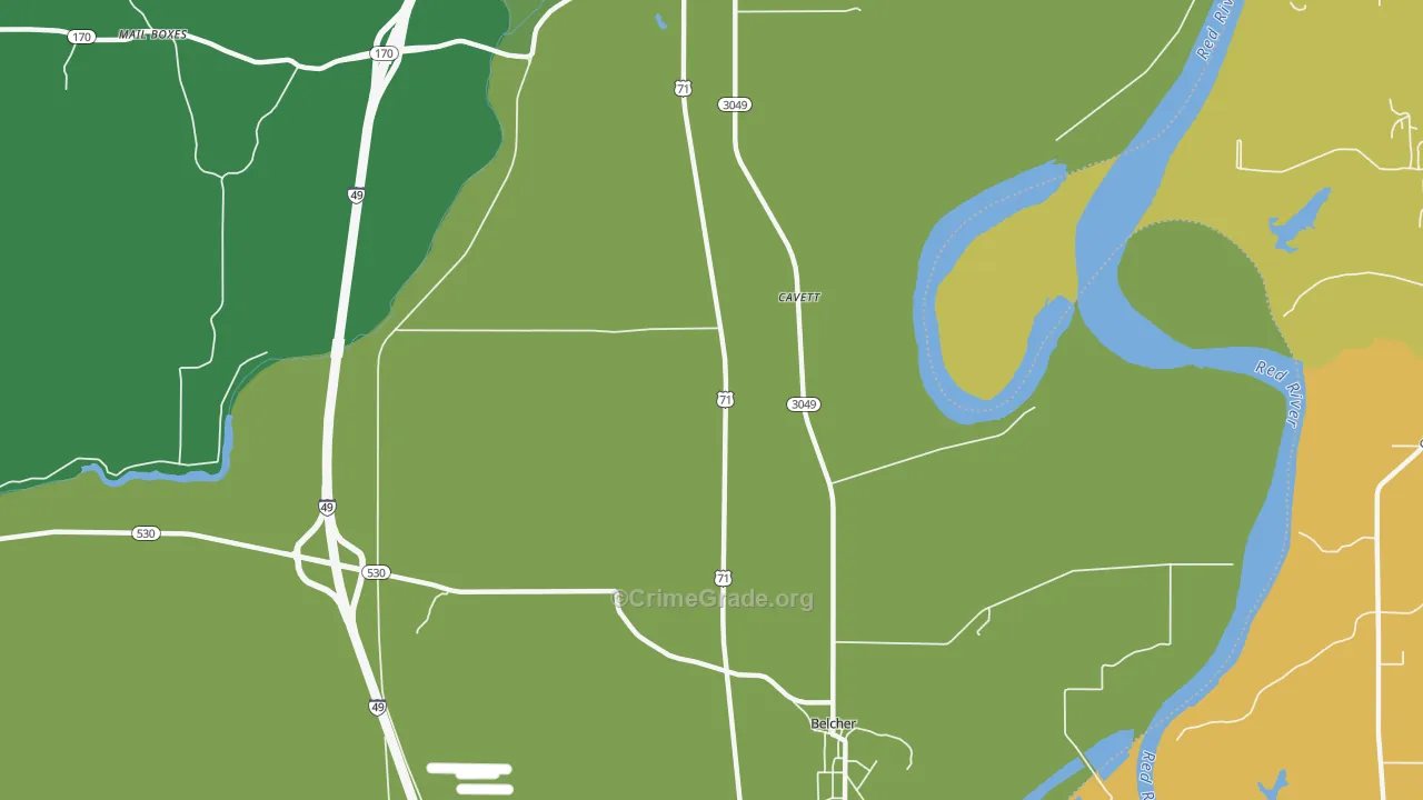 Cavett, LA Map of Drug-Related Crime Rates