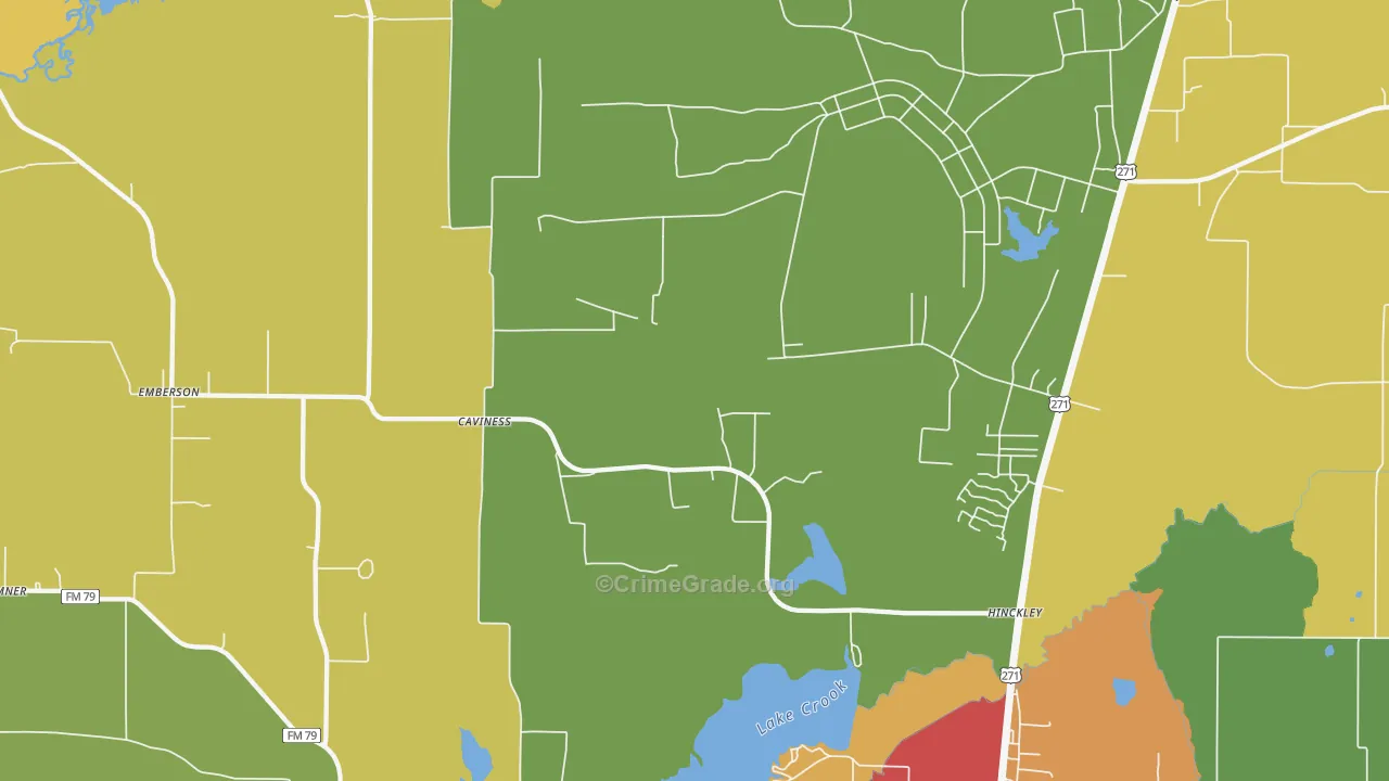 Cavines, TX Map of Drug-Related Crime Rates