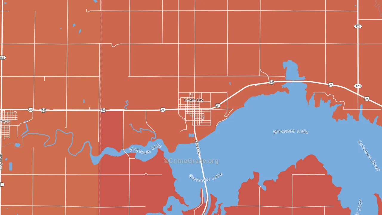 Cawker City, KS Map of Drug-Related Crime Rates