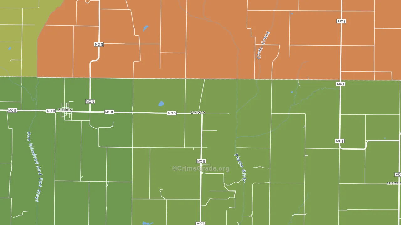 Cawood, MO Map of Drug-Related Crime Rates