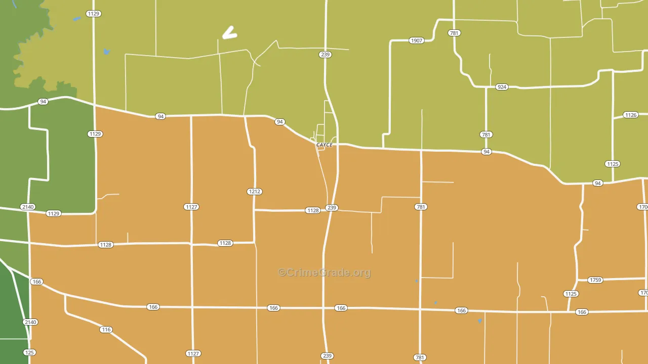 Cayce, KY Map of Drug-Related Crime Rates