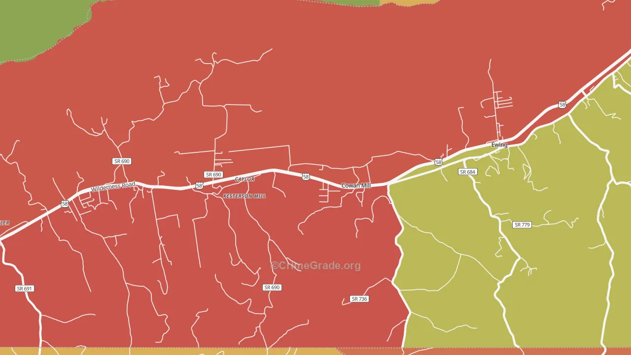 Caylor, VA Map of Drug-Related Crime Rates