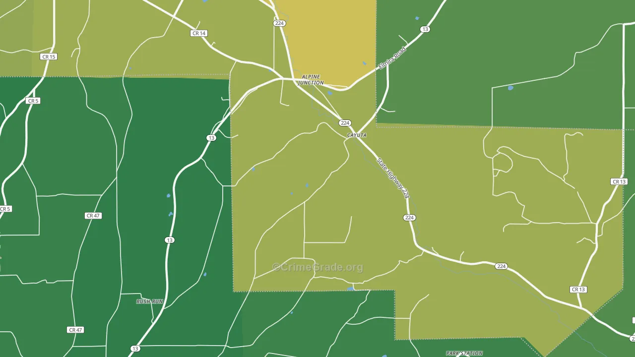 Cayuta, NY Map of Drug-Related Crime Rates