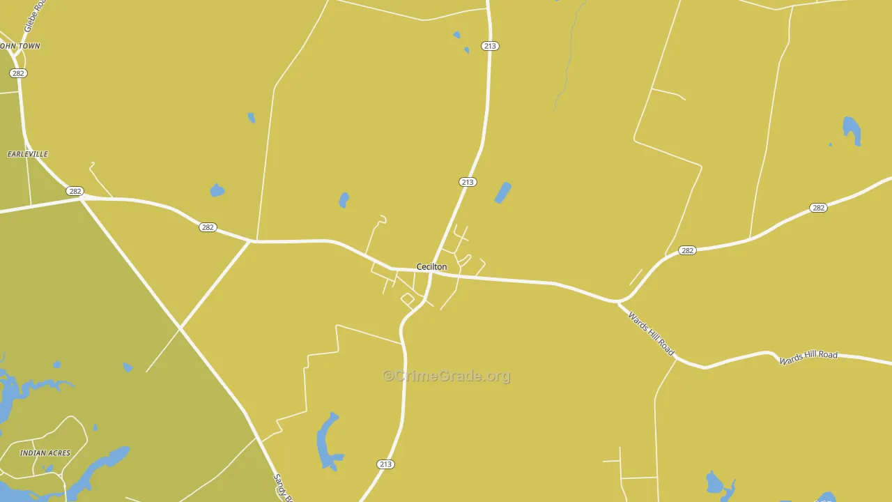Cecilton, MD Map of Drug-Related Crime Rates