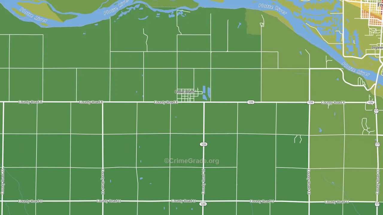 Cedar Bluffs, NE Map of Drug-Related Crime Rates