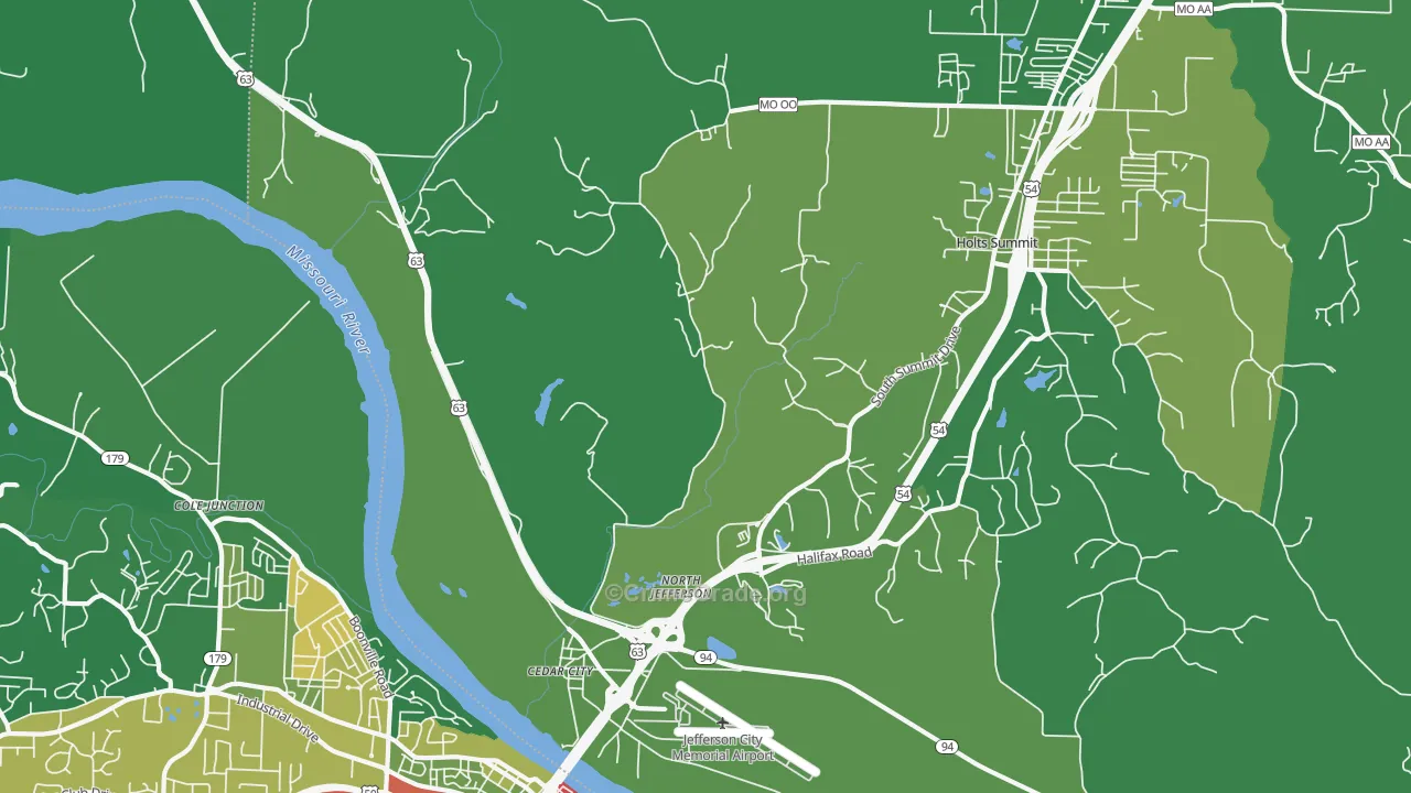 Cedar City, MO Map of Drug-Related Crime Rates