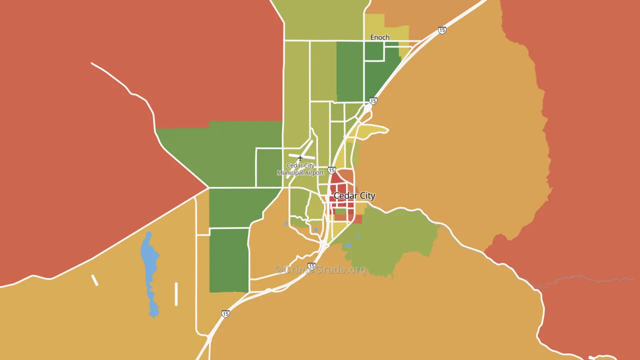 Cedar City, UT Map of Drug-Related Crime Rates