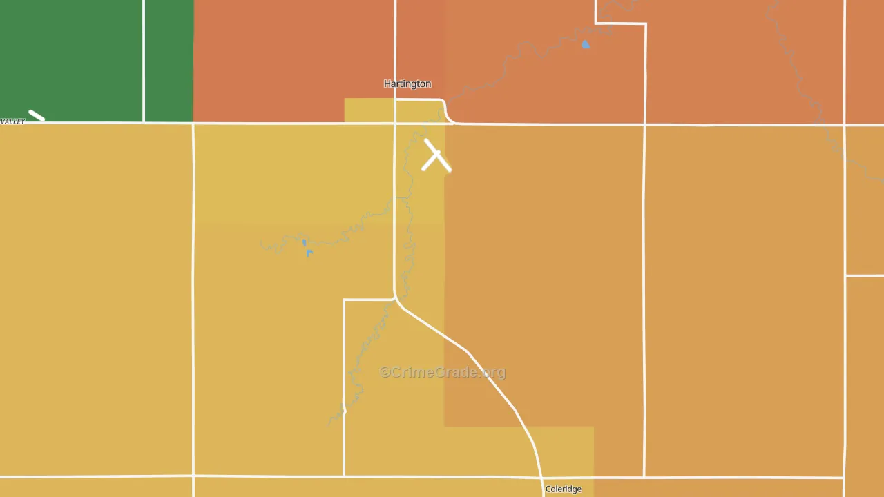 Cedar County, NE Map of Drug-Related Crime Rates
