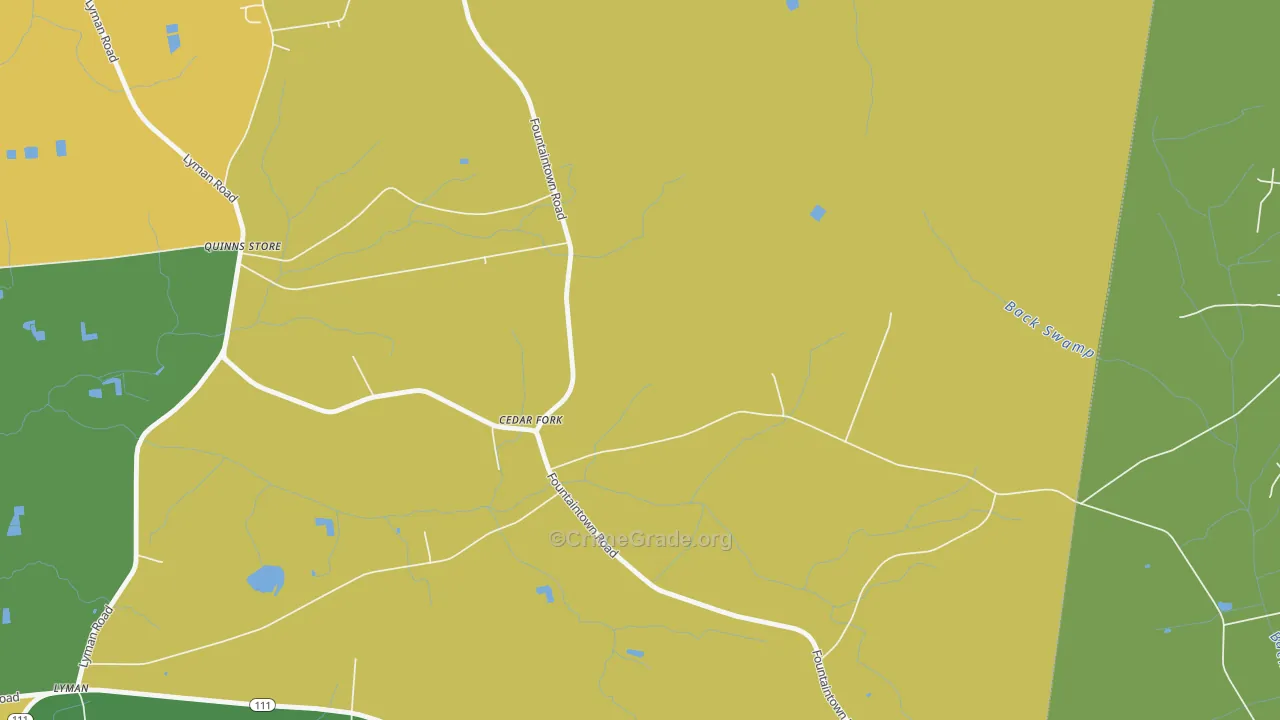 Cedar Fork, NC Map of Drug-Related Crime Rates