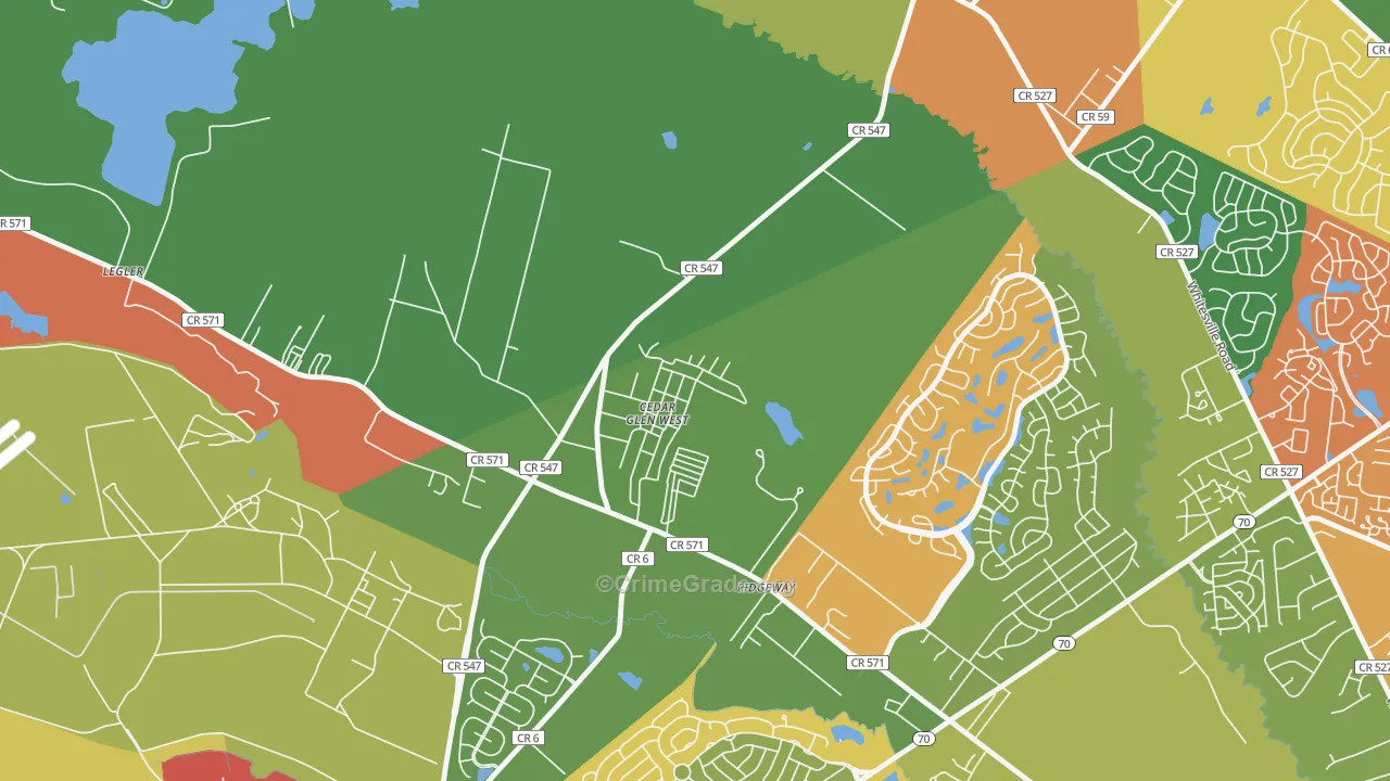 Cedar Glen West, NJ Map of Drug-Related Crime Rates