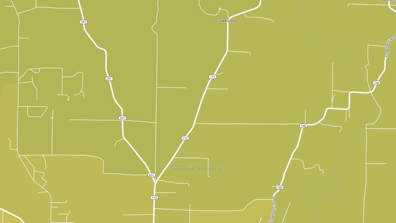 Cedar Grove, AR Map of Drug-Related Crime Rates
