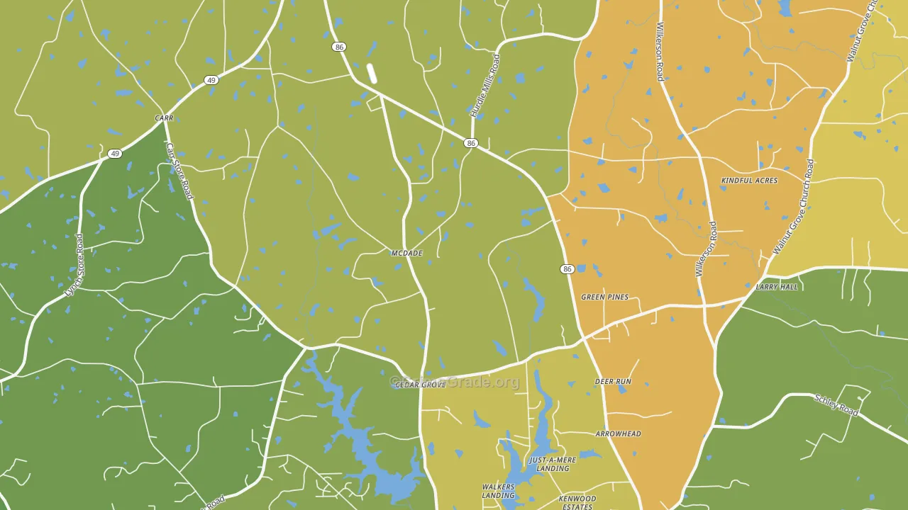 Cedar Grove, NC Map of Drug-Related Crime Rates