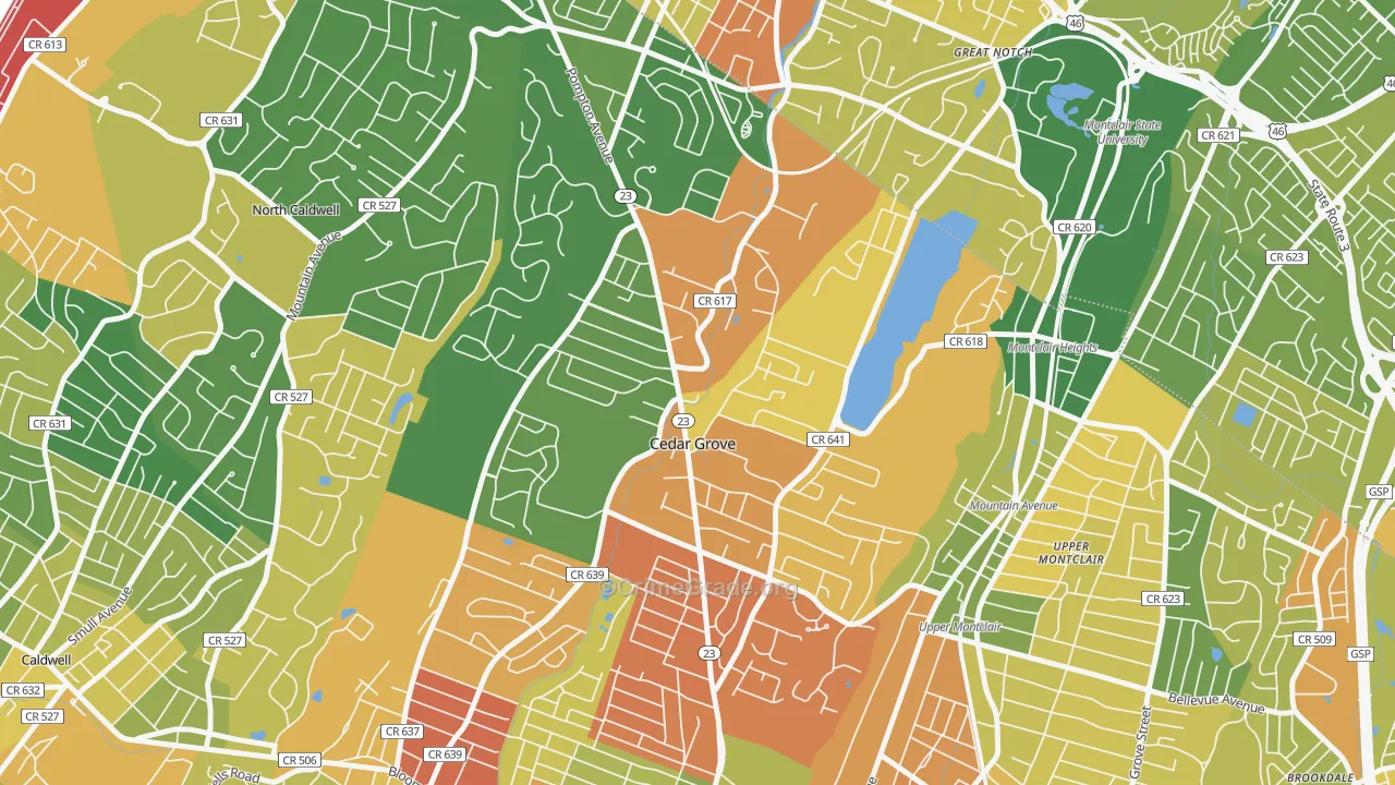 Cedar Grove, NJ Map of Drug-Related Crime Rates