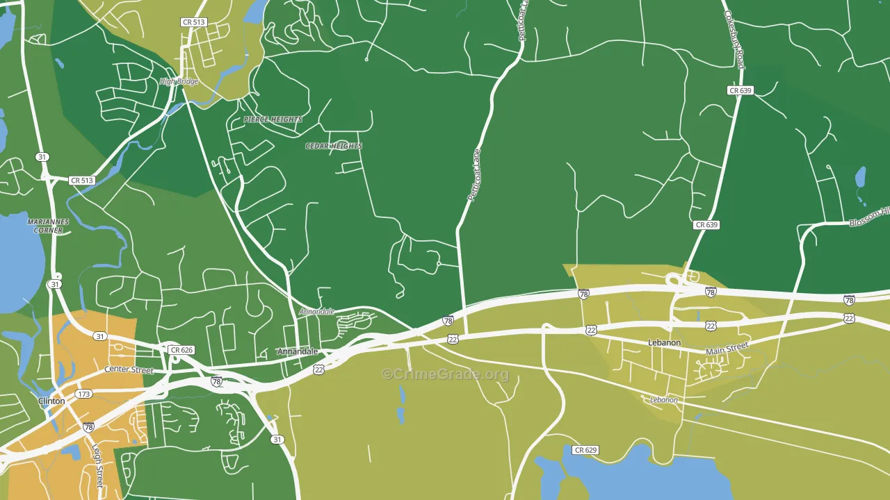 Cedar Heights, NJ Map of Drug-Related Crime Rates