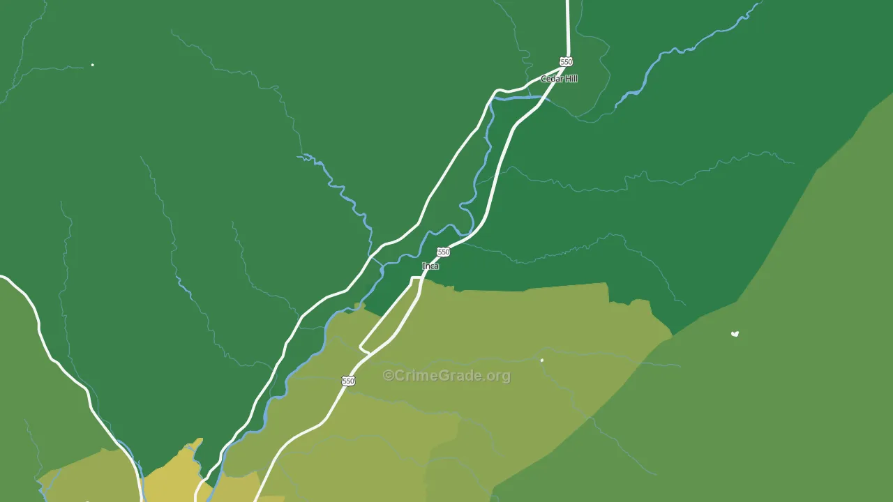 Cedar Hill, NM Map of Drug-Related Crime Rates