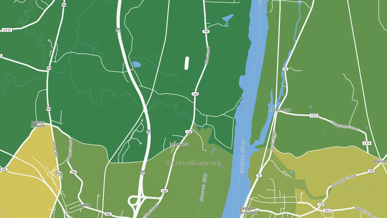 Cedar Hill, NY Map of Drug-Related Crime Rates