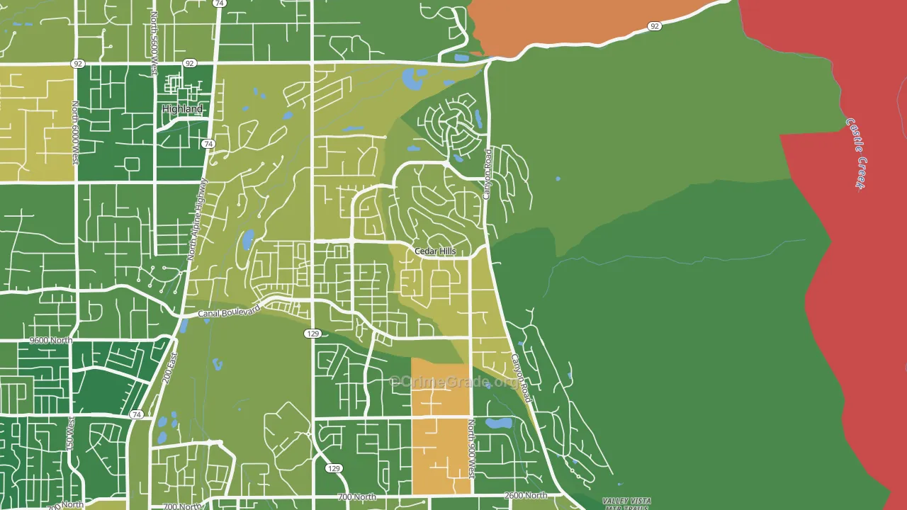 Cedar Hills, UT Map of Drug-Related Crime Rates
