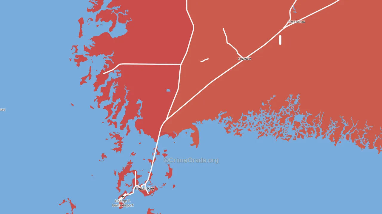 Cedar Key, FL Map of Drug-Related Crime Rates