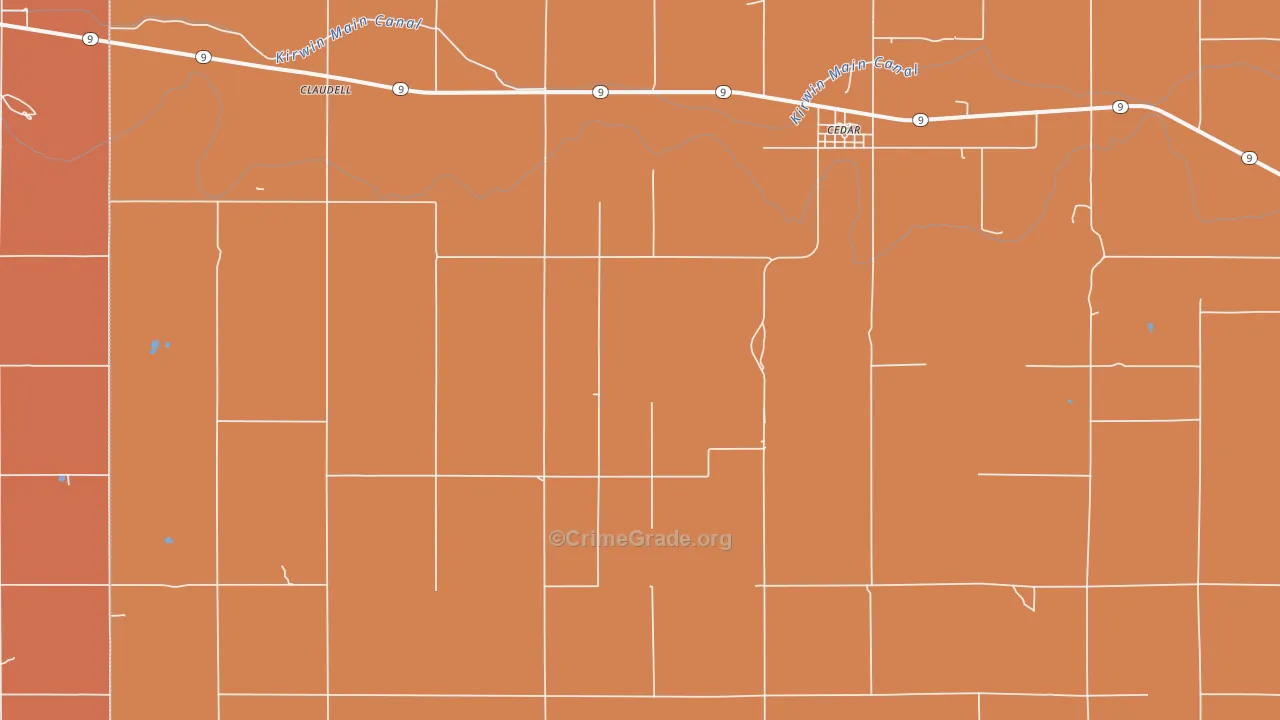 Cedar, KS Map of Drug-Related Crime Rates