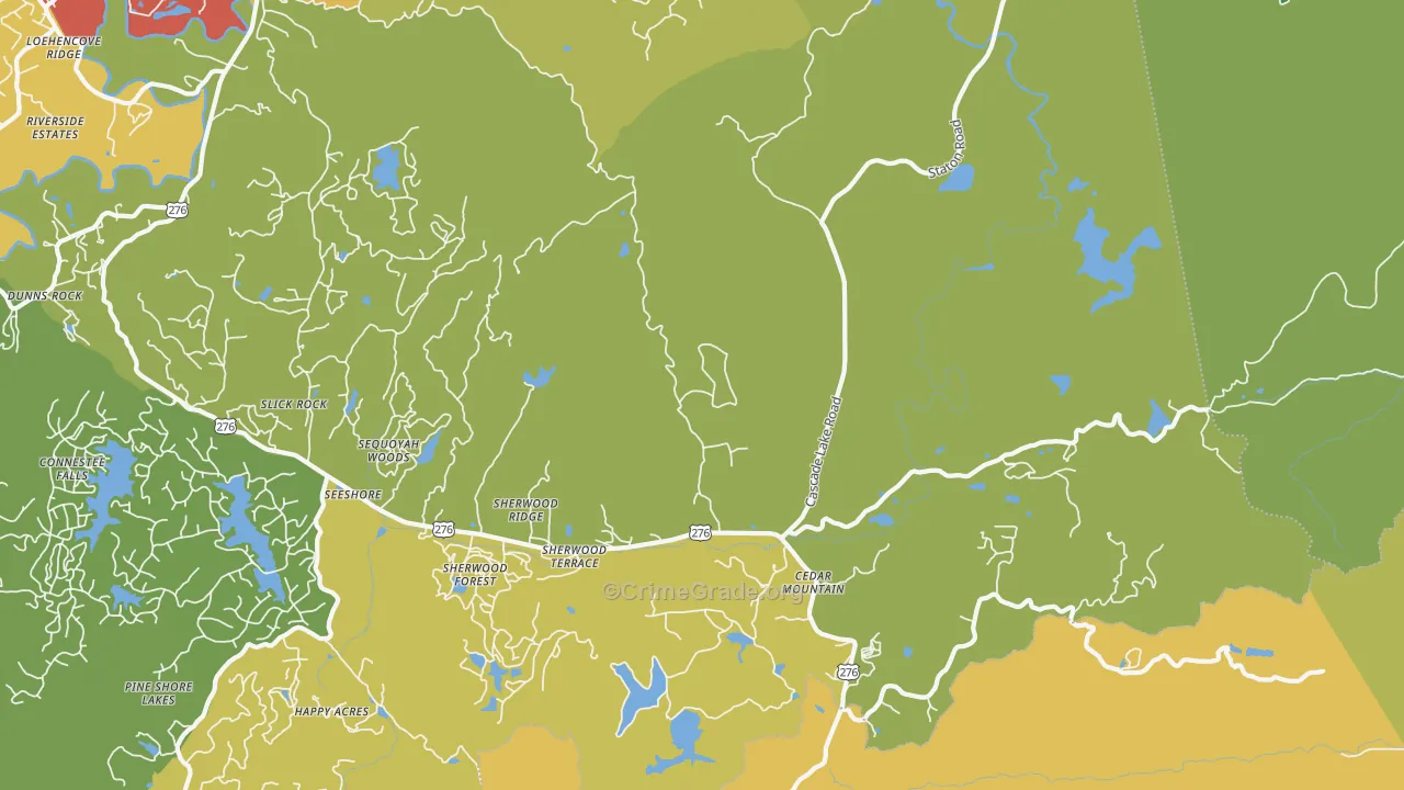 Cedar Mountain, NC Map of Drug-Related Crime Rates