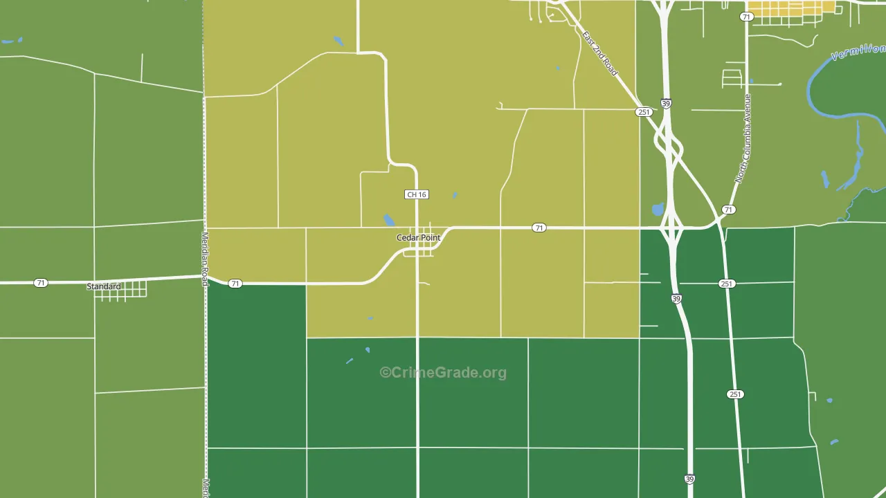 Cedar Point, IL Map of Drug-Related Crime Rates