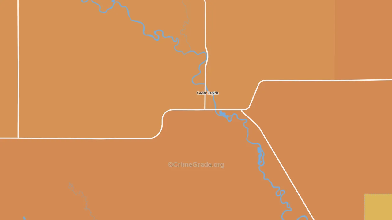 Cedar Rapids, NE Map of Drug-Related Crime Rates