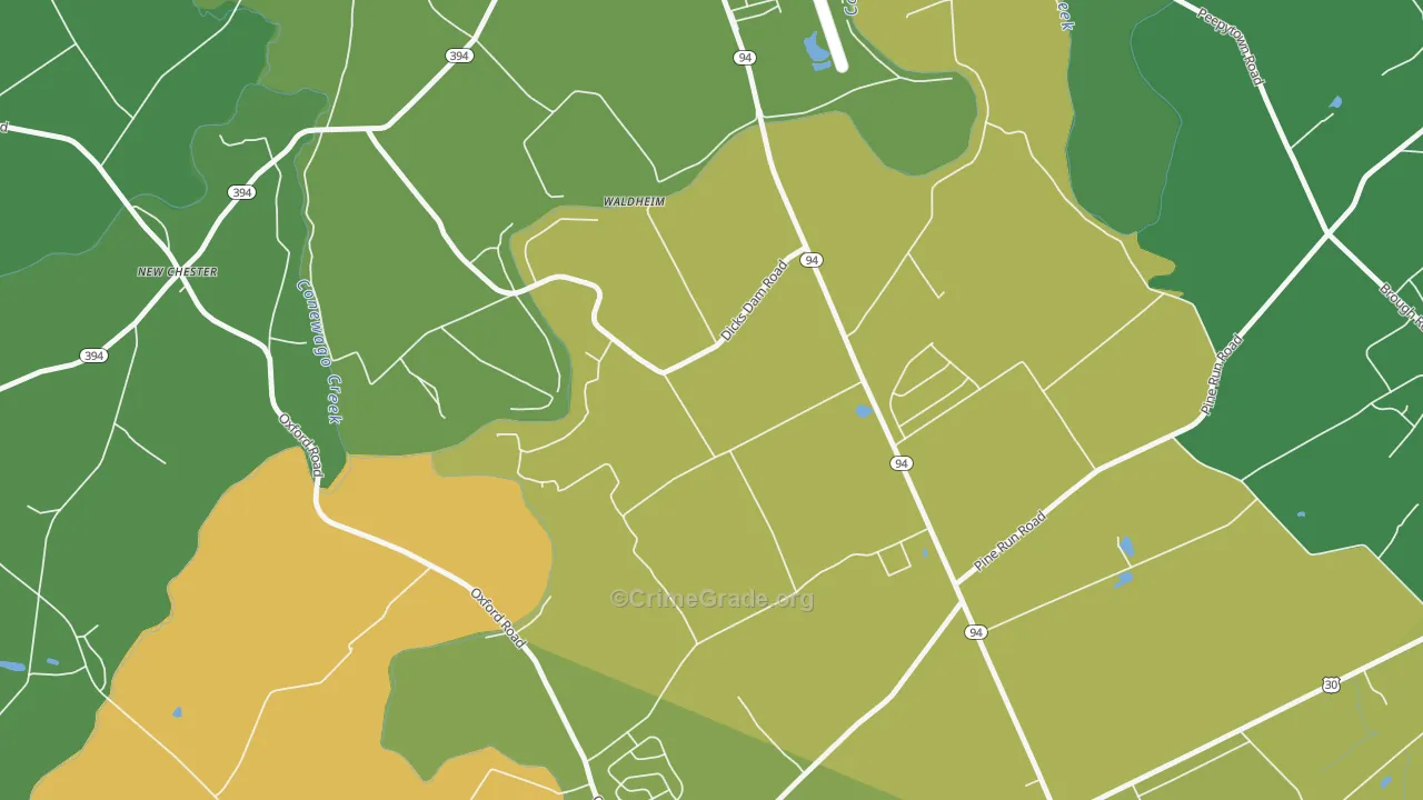 Cedar Ridge, PA Map of Drug-Related Crime Rates