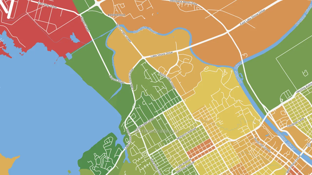 Cedar Ridge, Waco, TX Map of Drug-Related Crime Rates