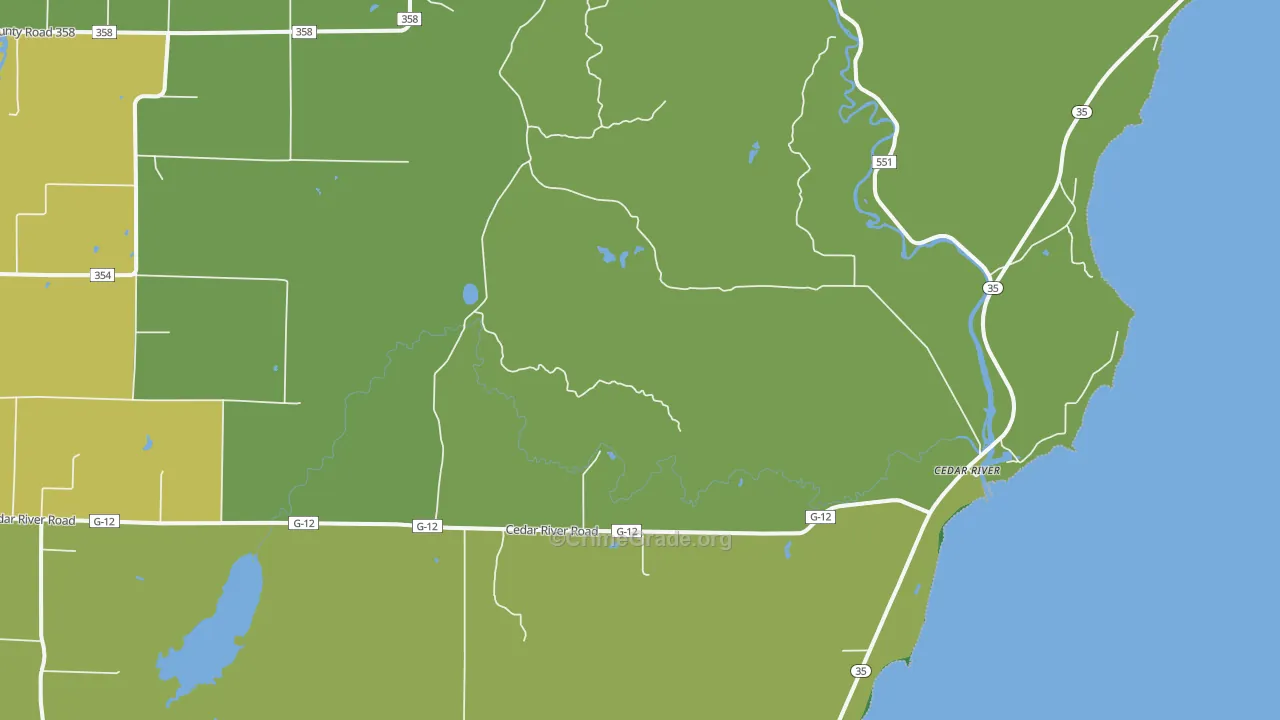 Cedar River, MI Map of Drug-Related Crime Rates