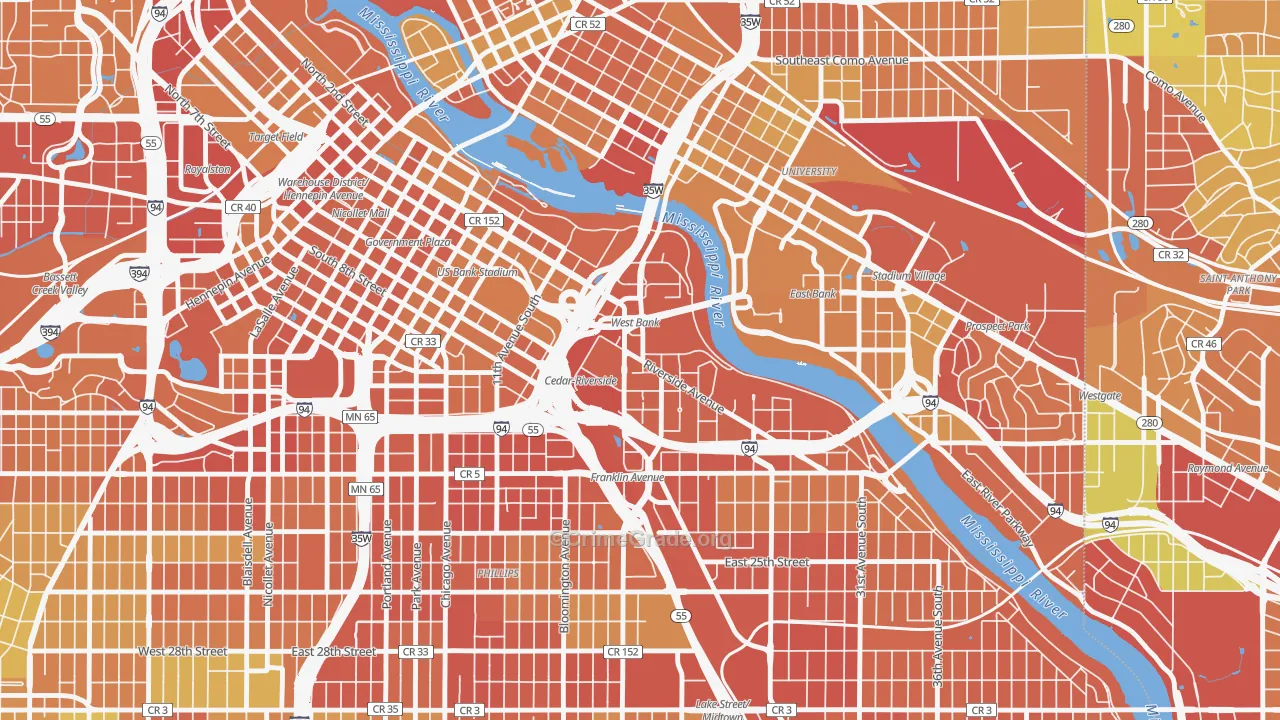 Cedar-Riverside, Minneapolis, MN Map of Drug-Related Crime Rates