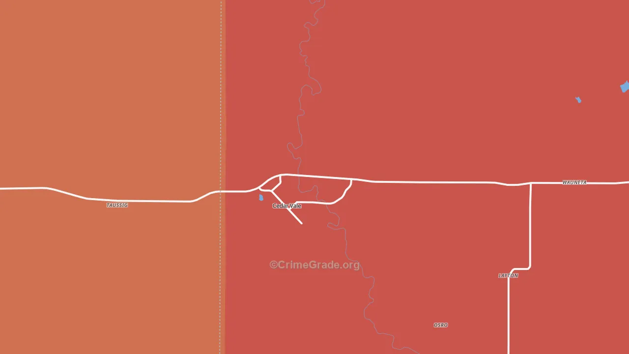 Cedar Vale, KS Map of Drug-Related Crime Rates