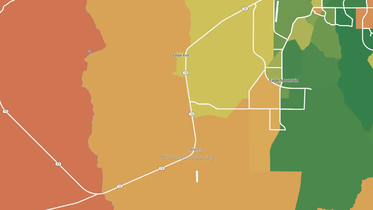 Cedar Valley, UT Map of Drug-Related Crime Rates