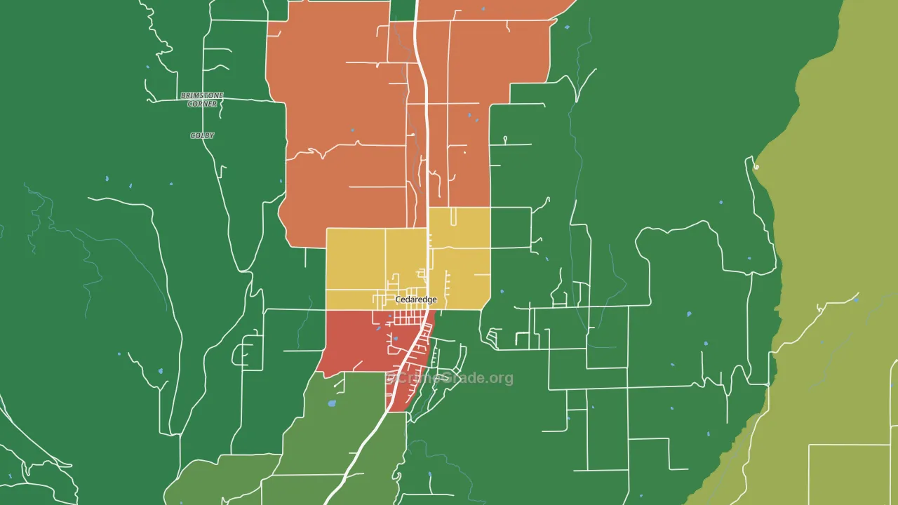 Cedaredge, CO Map of Drug-Related Crime Rates